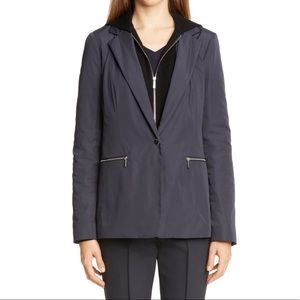 Lafayette 148 New York Grady Removable Dickey Jacket, Size Large - Blue